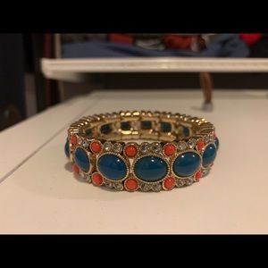 J. Crew Bracelet Stretch Blue Center Stone